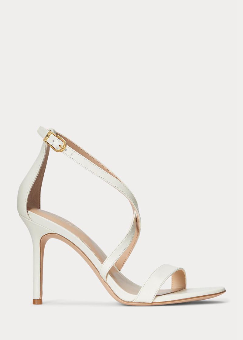 Sandały Lauren Damska Białe Gabriele Nappa Leather 745021-YBX